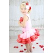Valentine's Day Light Pink Baby Pettitop Red LOVE Bows & Light Pink Red LOVE Trimmed Baby Pettiskirt NG1719
